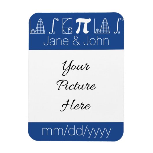 Het wordt opgeteld in Blue Save-the-Date Magnet Magneet (Verticaal)