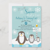 Het wordt sneeuw veel leuke verjaardag uitnodiging (Voorkant)