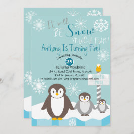 Het wordt sneeuw veel leuke verjaardag uitnodiging