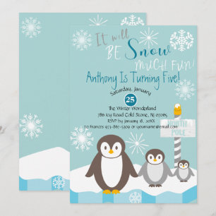 Het wordt sneeuw veel leuke verjaardag uitnodiging