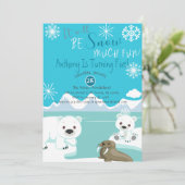 Het wordt sneeuw veel leuke verjaardag uitnodiging (Staand voorkant)