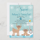 Het wordt sneeuw veel leuke verjaardag uitnodiging (Voorkant)