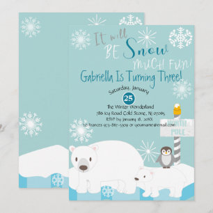 Het wordt sneeuw veel leuke verjaardag uitnodiging