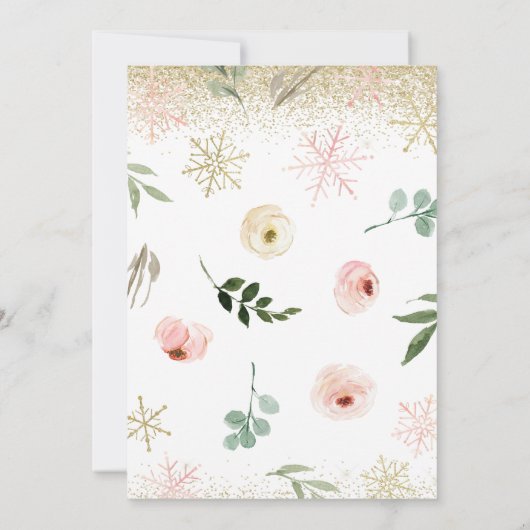 Het wordt Snow Much Fun Girl Baby shower Kaart (Achterkant)