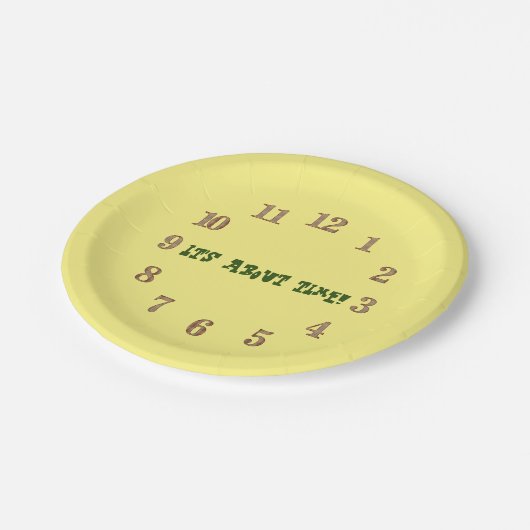 Het wordt tijd! papieren bordje (Gekanteld)