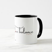 Het WORK LOVE BALANCE schrift met kompas hart mini Mok (Voorkant rechts)