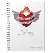 Het WORK LOVE BALANCE witte schrift letterblok Notitieboek (Voorkant)