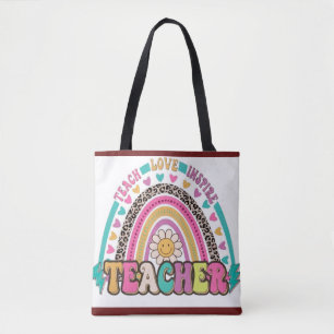 Het "World's Best Teacher" Regenboog Tas