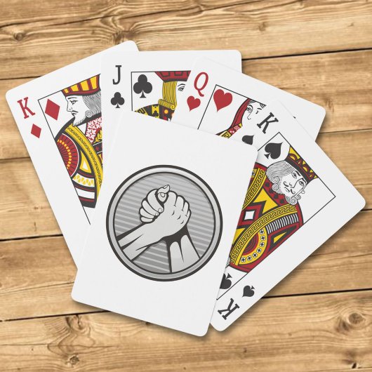 Het worstelen van het wapen Zilver Pokerkaarten
