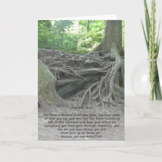 Het wortel geschoten Wenskaart van de Aanmoediging Kaart (Voorkant)