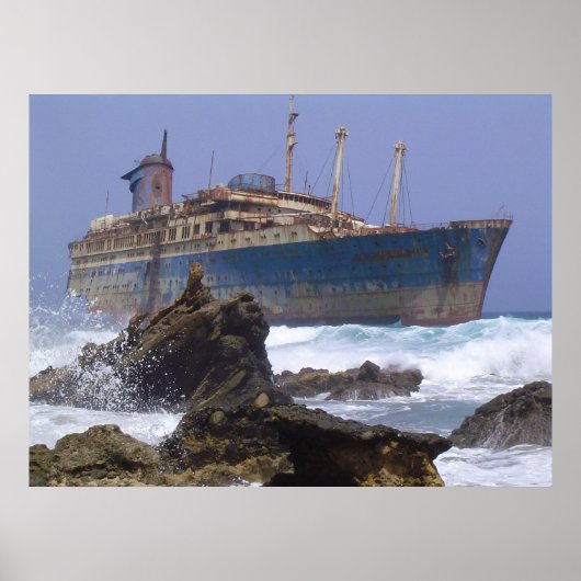 Het wrak van de Amerikaanse Star Canarische Eiland Poster (Voorkant)