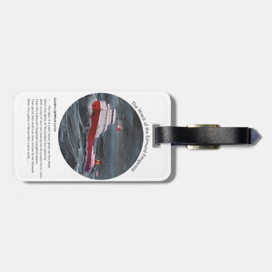 HET WRAK VAN DE EDMUND FITZGERALD BAGAGELABEL (Achterkant horizontaal)