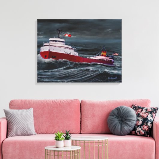 HET WRAK VAN DE EDMUND FITZGERALD CANVAS AFDRUK (Insitu (Woonkamer))