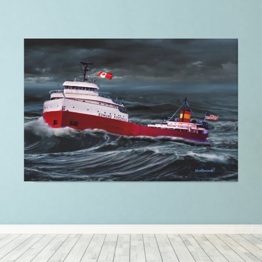 HET WRAK VAN DE EDMUND FITZGERALD CANVAS AFDRUK (Insitu (Houten vloer))
