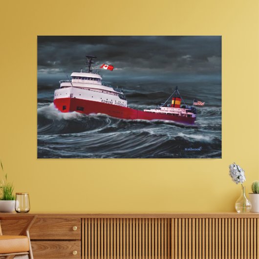 HET WRAK VAN DE EDMUND FITZGERALD CANVAS AFDRUK (Insitu (Woonkamer))