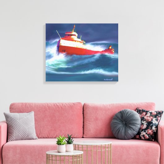 HET WRAK VAN DE EDMUND FITZGERALD CANVAS AFDRUK (Insitu (Woonkamer))