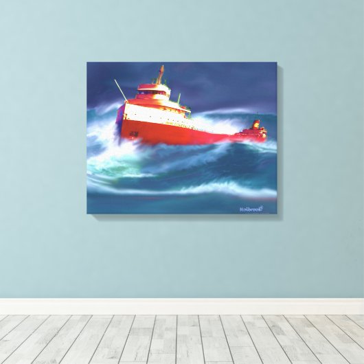 HET WRAK VAN DE EDMUND FITZGERALD CANVAS AFDRUK (Insitu (Houten vloer))