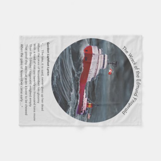 HET WRAK VAN DE EDMUND FITZGERALD FLEECE DEKEN (Voorkant (Horizontaal))