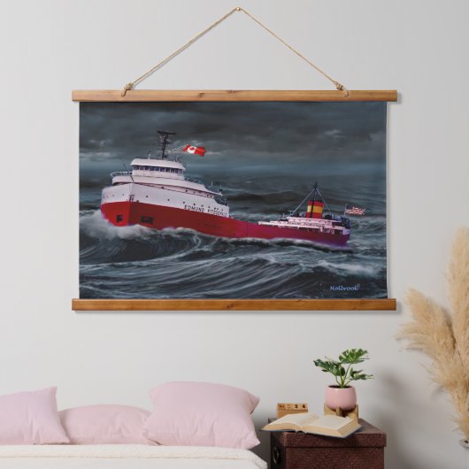 HET WRAK VAN DE EDMUND FITZGERALD HANGEND WANDKLEED (Slaapkamer)