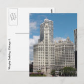 Het Wrigley-gebouw, Chicago, op een prachtige dag Briefkaart (Voorkant / Achterkant)