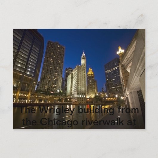 Het Wrigley-gebouw van de rivier de Chicago Briefkaart (Voorkant)