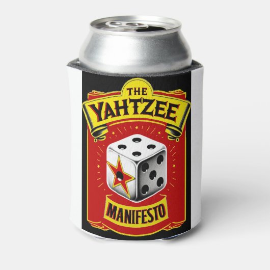 Het Yahtzee Manifest Koelbox Blikjeskoeler (Blikje Achterkant)