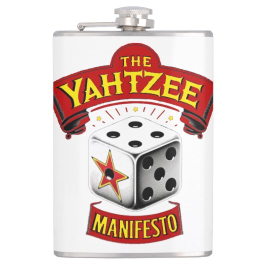Het Yahtzee Manifest Kolf Heupfles (Voorkant)