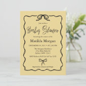 Het Yellow Black Bow Baby shower Kaart (Staand voorkant)