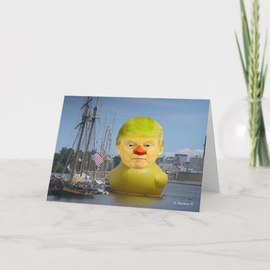 Het Yellow Duck Wenskaart van Donald Trump Rubber Kaart (Voorkant)