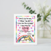 Het Yellow Labrador Trotting Memorial Briefkaart (Staand voorkant)