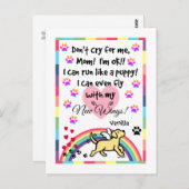 Het Yellow Labrador Trotting Memorial Briefkaart (Voorkant / Achterkant)