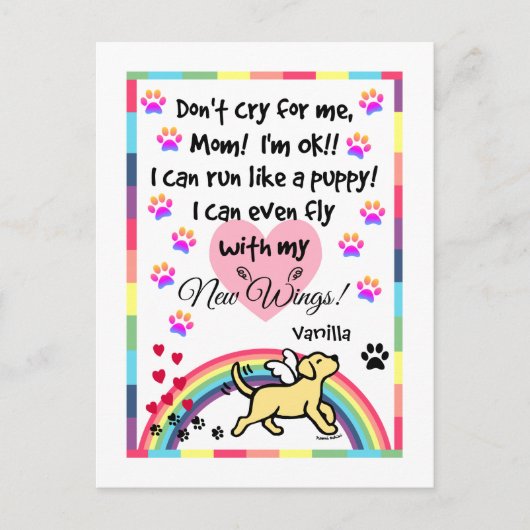 Het Yellow Labrador Trotting Memorial Briefkaart (Voorkant)