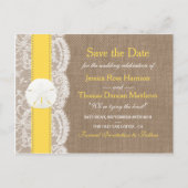 Het Yellow Sand Dollar Collectie bewaart de datum Aankondigingskaart (Voorkant)