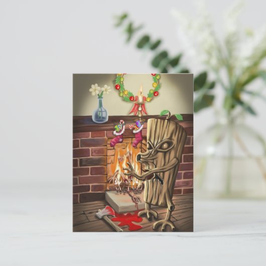 Het Yule Logs Revenge Briefkaart (Staand voorkant)