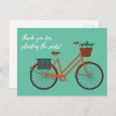 Het zaad planten Orange Bike Briefkaart (Voorkant / Achterkant)