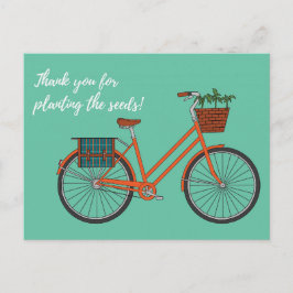 Het zaad planten Orange Bike Briefkaart