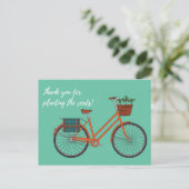 Het zaad planten Oranje fiets Briefkaart (Staand voorkant)