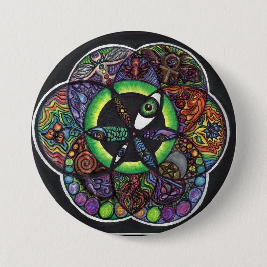 Het zaad ronde button 7,6 cm (Voorkant)