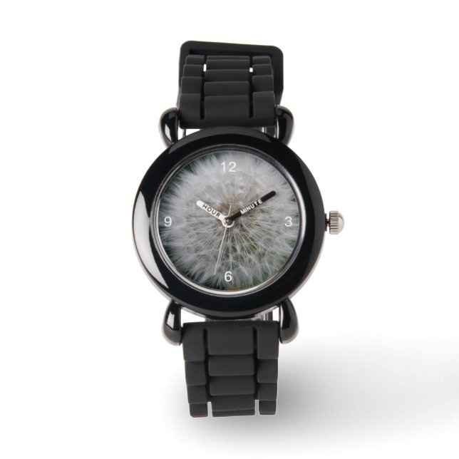 Het zaaien van Dandelion Flower Watch met Nummers Horloge (Voorkant)