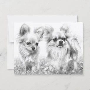Het zachte paar - Handgeschilderde Chihuahua Briefkaart