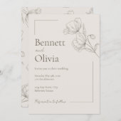 Het zachte seizoen minimalistische bruiloft uitnod kaart (Voorkant / Achterkant)