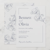 Het zachte seizoen minimalistische bruiloft uitnod kaart (Voorkant / Achterkant)