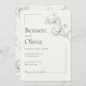Het zachte seizoen minimalistische bruiloft uitnod kaart (Voorkant / Achterkant)
