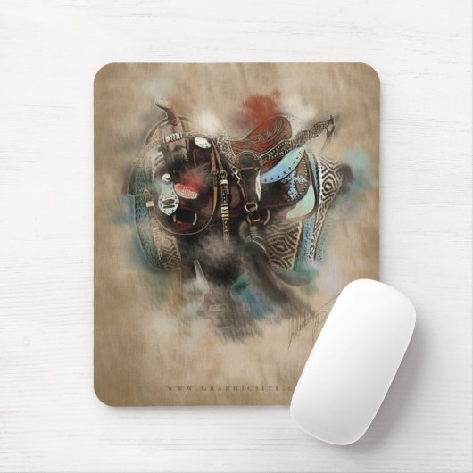Het zadels - Mousepad Muismat (Met muis)