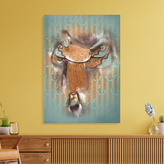 Het zadeltje III - Kouddoek Canvas Afdruk (Insitu (Woonkamer))