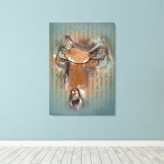 Het zadeltje III - Kouddoek Canvas Afdruk (Insitu (Houten vloer))