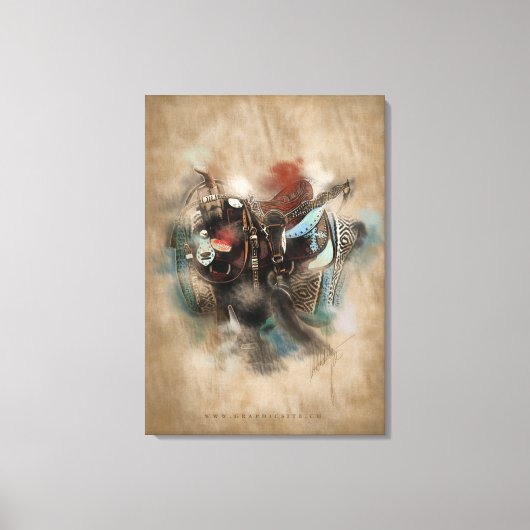 Het zadeltje - Verraapte Canvas Afdruk (Voorkant)