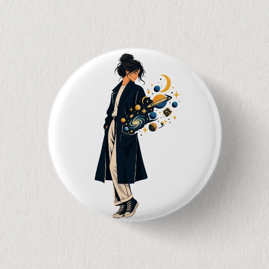 Het Zakuniversum Ronde Button 3,2 Cm (Voorkant)