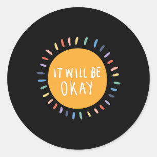 Het zal goed zijn geestelijke gezondheidsproblemen ronde sticker
