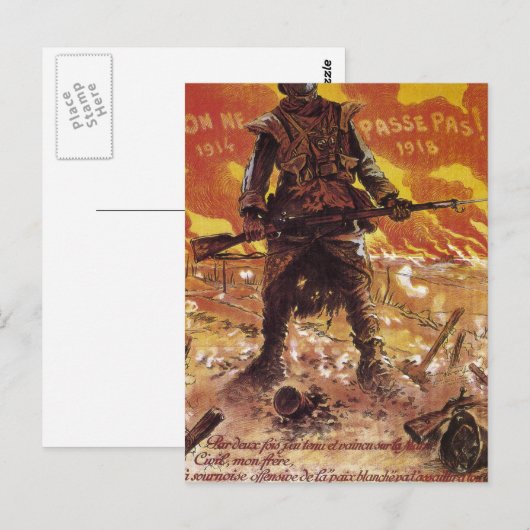 Het zal niet voorbij gaan! (1918)_Propaganda-poste Briefkaart (Voorkant / Achterkant)